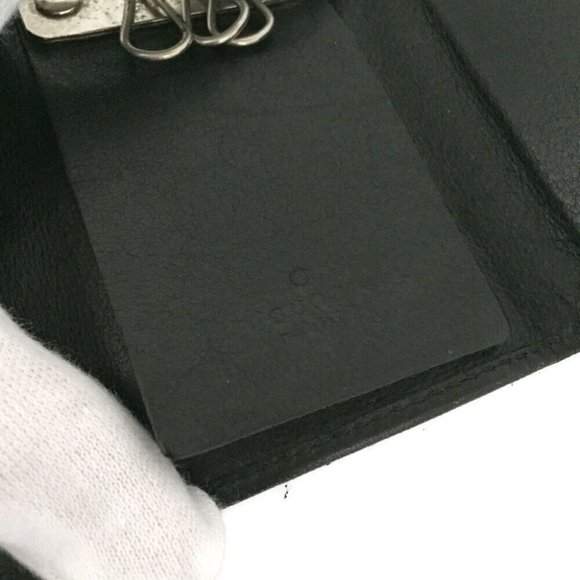 743129S Gucci Key Case G Logo 6 Ring Black Leather - Picture 7 of 9